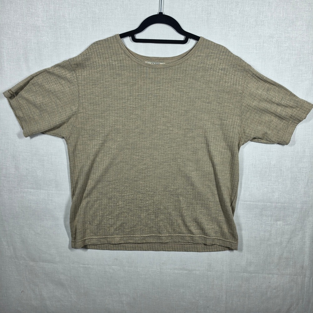 Vintage Guess Country Club Top Mens XL Vertical Ribbed Knit Boxy Cut Made in USA